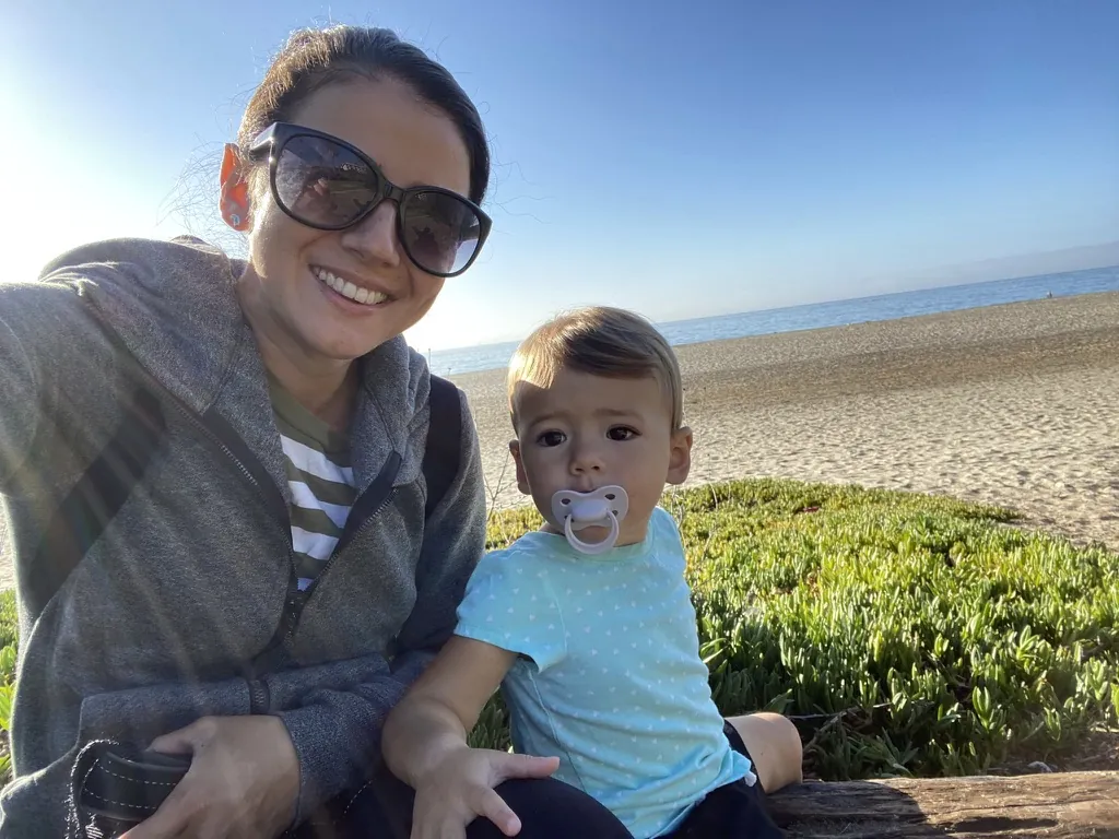 Marie and Zoe sitting near the beach in Santa Barbara